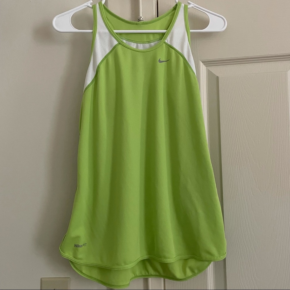 Lime / White NIKE FitDry Tank - L.